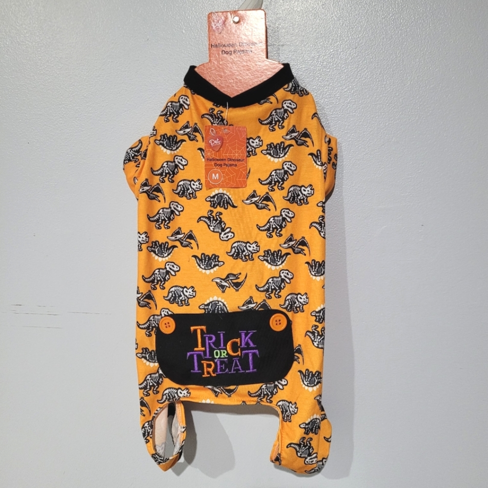 Halloween Dinosaur Skeleton Dog Pajama Size Medium
